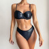 Pu Leather Solid Color Bikini NSRUI102392