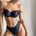 Pu Leather Solid Color Bikini NSRUI102392