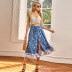 fashion drawstring pleated print skirt NSAL34220
