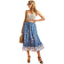 fashion drawstring pleated print skirt NSAL34220