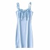 solid color frill-trimmed fold short suspender dress NSHS34238