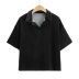 solid color loose lapel short-sleeved T-shirt   NSHS34240