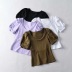 Puff Short Sleeve Solid Color Short T-shirt  NSHS34254