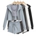 Pure color zipper hooded cardigan sweatshirt  NSHS34258