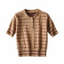 letter jacquard design short-sleeved sweatshirt NSLD34273