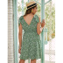 short-sleeved V-neck floral dress NSSA34308
