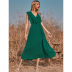 solid color v-neck big swing dress NSSA34310