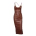 sling PU leather dress  NSMI34366