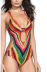 sexy multicolor triangle one-piece swimsuit   NSHL35532