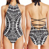 Printed Halter Sexy One-Piece Swimsuit NSHL35541
