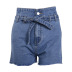 pantalones cortos de mezclilla oscuros de cintura alta NSXE35590