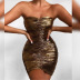 Sexy Tube Top Fold Dress NSZY35607