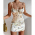 summer fashion sexy sling drawstring printed dress  NSYI35612