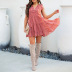 loose solid color sleeveless V-neck pleated dress NSHZ35714