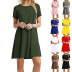 short-sleeved solid color dress  NSHZ35723