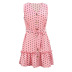 V-neck polka dot casual tie sleeveless dress NSHZ35750