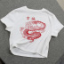 print tight short-sleeved t-shirt NSHZ35758