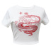 print tight short-sleeved t-shirt NSHZ35758