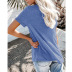round neck pocket loose solid color T-shirt NSHZ35764