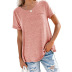 round neck pocket loose solid color T-shirt NSHZ35764