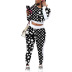 star print loose long sleeve trousers casual suit NSXS35819