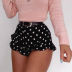 ruffled black polka dot shorts NSXS35820