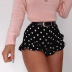 ruffled black polka dot shorts NSXS35820