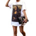 fashion loose print T-shirt NSXS35844