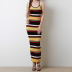 slim striped sleeveless suspender dress  NSXS35846