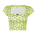 sexy short-sleeved square neck print T-shirt NSXS35850