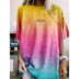 casual short-sleeved printing contrast color T-shirt NSXS35881