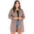 fashionable plaid temperament long long sleeve jacket   NSJR35909
