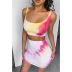 sexy tie-dye camisole lace-up hip skirt two-piece  NSXS35911