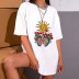 round neck short sleeve print pullover T-shirt NSXS35915
