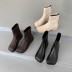 rear zipper low-heeled square-toe short boots NSHU35959