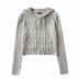 zipper hooded twist sweater cardigan  NSAC34414