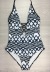 printed triangle one-piece split swimsuit NSHL34450