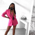 turn-over collar suit jacket shorts solid color two-piece NSYI34451