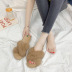 non-slip wear-resistant faux rabbit fur slippers  NSPE34538