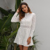 new autumn and winter long-sleeved lace stitching dress NSSE36035