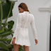 new autumn and winter long-sleeved lace stitching dress NSSE36035