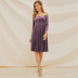 elegant one-shoulder velvet pleated dress  NSSE36059