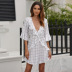 spring and summer new print plaid one-piece dress NSSE36062
