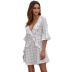 spring and summer new print plaid one-piece dress NSSE36062