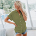 solid color loose casual short-sleeved shirt NSSE36085