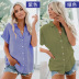 solid color loose casual short-sleeved shirt NSSE36085