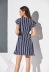 new polyester-cotton striped printed dress  NSSE36089