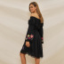 nuevo vestido bordado negro de moda NSSE36096