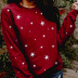 Christmas print loose long-sleeved T-shirt  NSXS36159