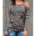 strapless sling casual leopard print t-shirt NSXS36176